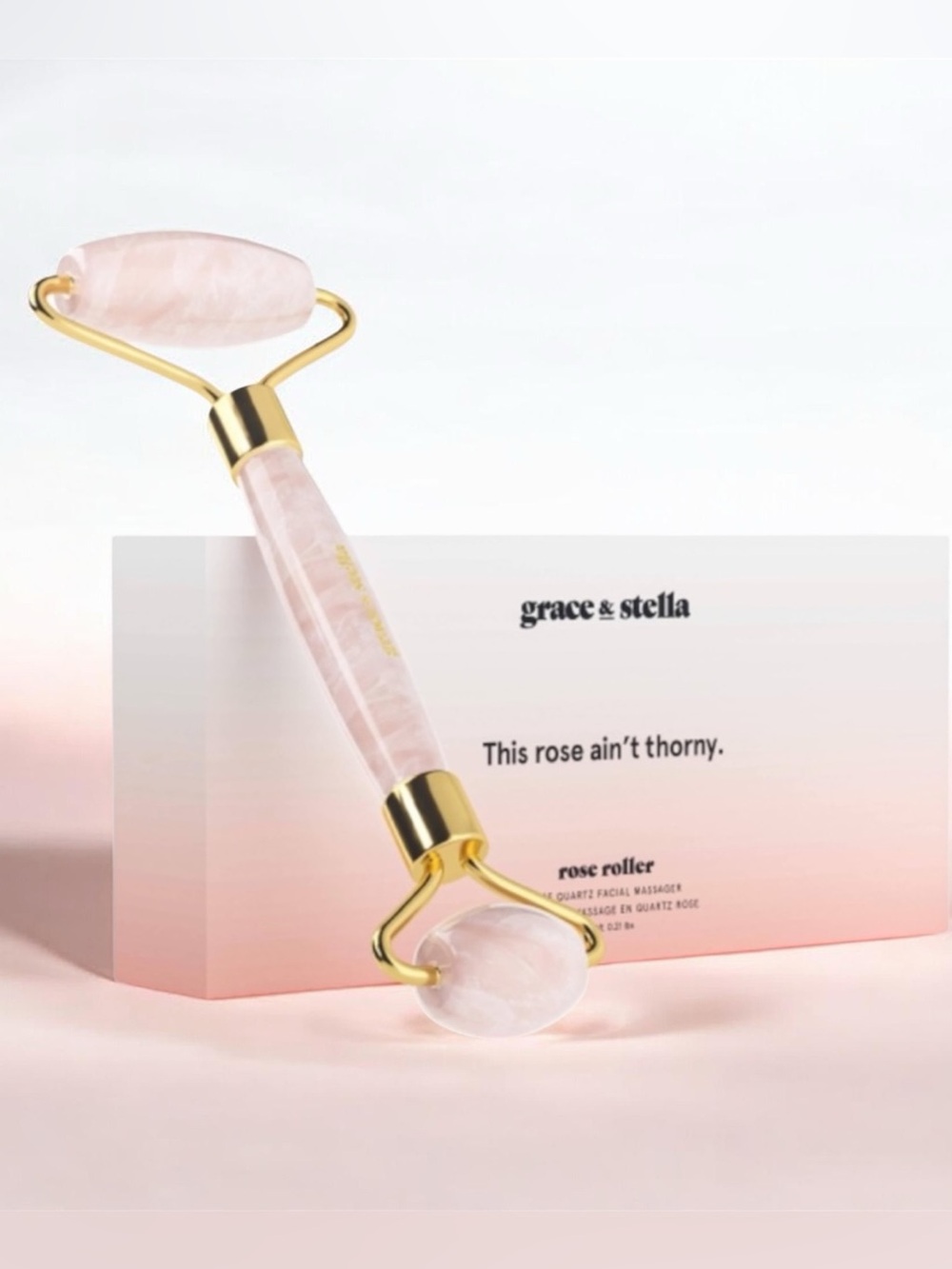 Grace & Stella Rose Quartz Facial Massager Roller